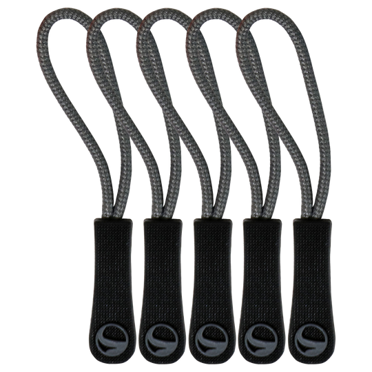 Zipper puller GREY 5 PCs.