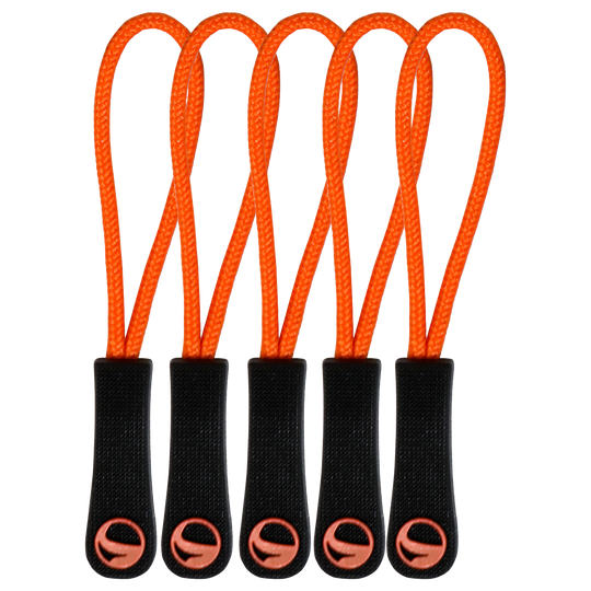 Zipper puller ORANGE 5 PCs.